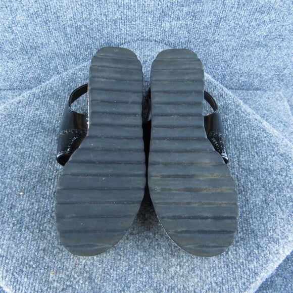 Zara Women Strappy Sandal Shoes Black Synthetic Size 36 Medium - Picture 8 of 10